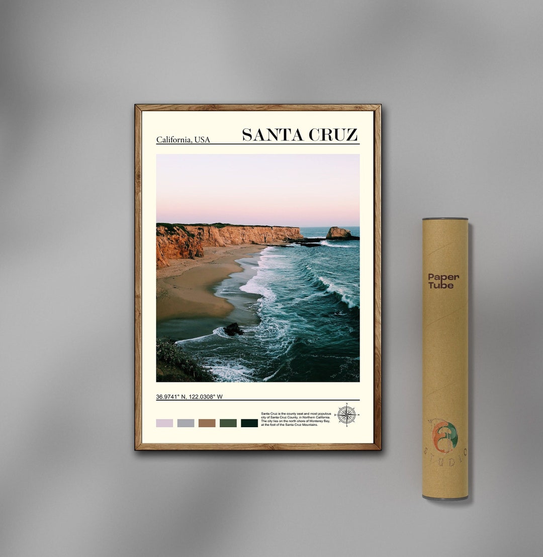 Santa Cruz Print Santa Cruz Wall Art Santa Cruz Poster Etsy