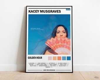 Affiche de Kacey Musgrave | Couverture de l'album de Kacey Musgrave | Album d'art mural Golden Hour | Décoration d'intérieur | Cadeaux musique | Numérique | JPG de haute qualité |