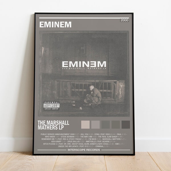 Eminem Poster | The Marshall Mathers LP Album Cover | Album Wall Art | Home Decor | Eminem Music Gifts | Digital | High Quality