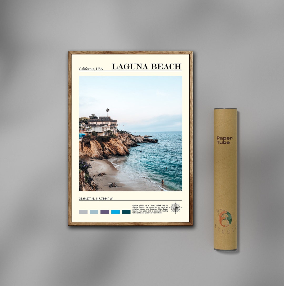 Laguna Beach Print, Laguna Beach Wall Art, Laguna Beach Tree Poster