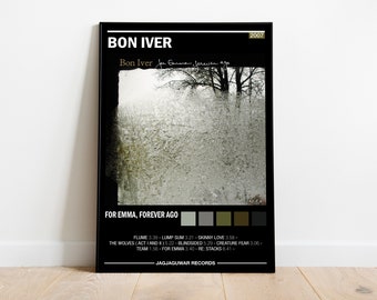 Bon Iver Poster | Bon Iver Album Cover | Bon Iver Album Wall Art | Home Decor | Music Gifts | Digital | High Quality Print Music Bon Iver