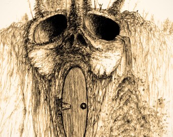 Secret places - Digital download for wallpapers, prints - Hand-drawn Dark Fantasy Artwork - No AI