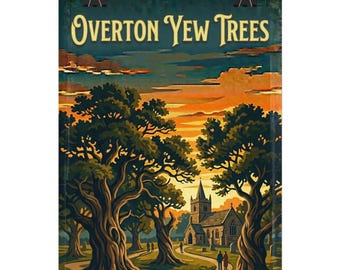 Overton Yew Trees | Welsh Landmarks Artwork Rolled Posters | Scenic Wales Landmark Prints