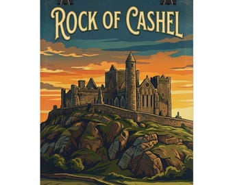 Rock Of Cashel | Famous Irish Landmarks Rolled Poster | Ireland Travel Art, Scenic Landmark Prints