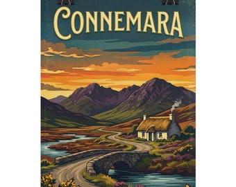 Connemara | Famous Irish Landmarks Rolled Poster | Ireland Travel Art, Scenic Landmark Prints