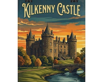 Kilkenny Castle | Famous Irish Landmarks Rolled Poster | Ireland Travel Art, Scenic Landmark Prints