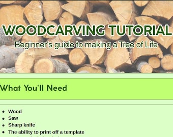 Comprehensive Whittling Beginners Guide/Tutorial With Template - Making A Wooden Tree Of Life Necklace