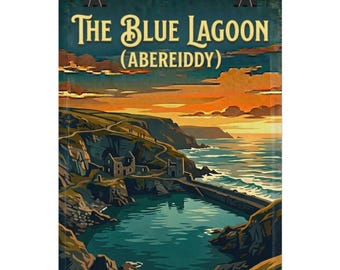 The Blue Lagoon | Welsh Landmarks Artwork Rolled Posters | Scenic Wales Landmark Prints