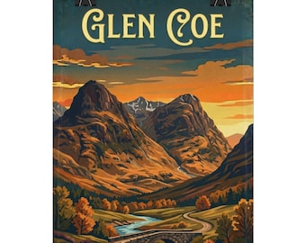 Glen Coe | Scottish Landmarks Rolled Posters | Scotland Landmark Prints, Travel Wall Art
