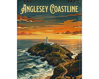 Anglesey Coastline | Welsh Landmarks Artwork Rolled Posters | Scenic Wales Landmark Prints