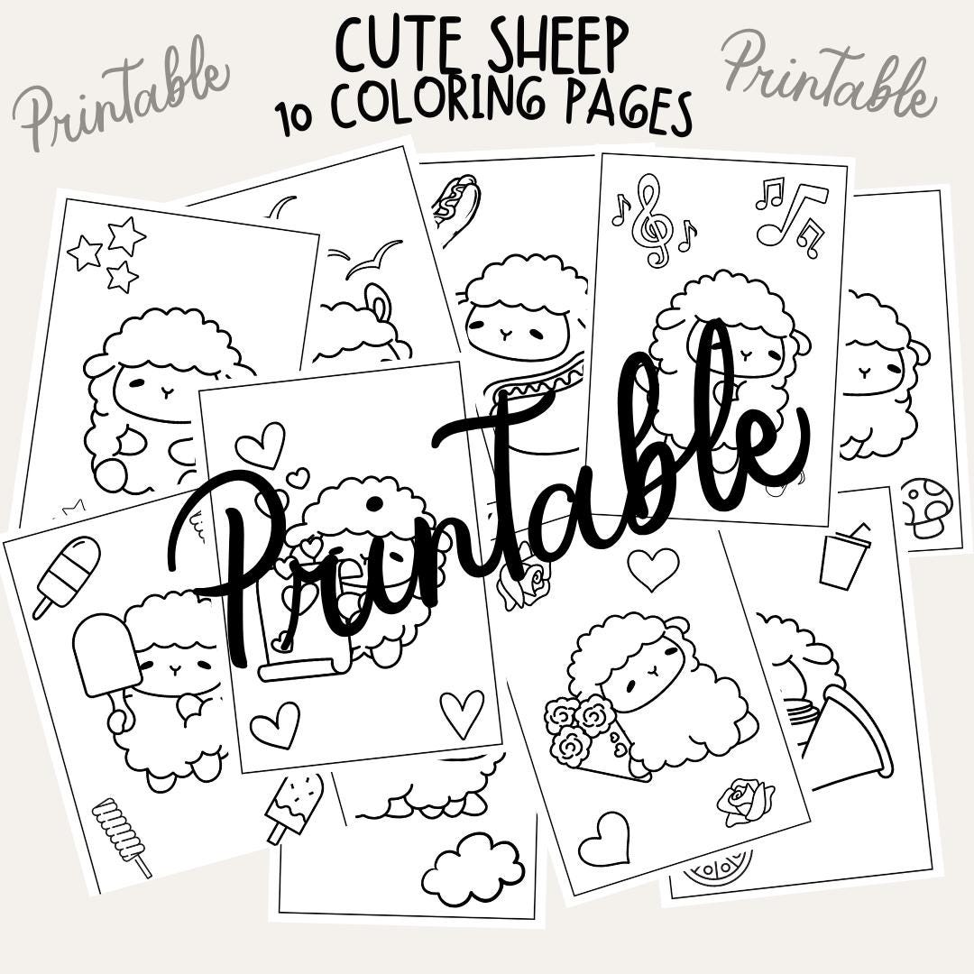 Sheep Coloring Pages Set |10 Coloring Pages | Fun Sheep|for Children ...