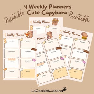 Cute Capybara Weekly Panner | Weekly Planner | A4 Weekly Planner | Capybara| Printable Planner | Cute Planner | PDF Planner | Capybara Lover