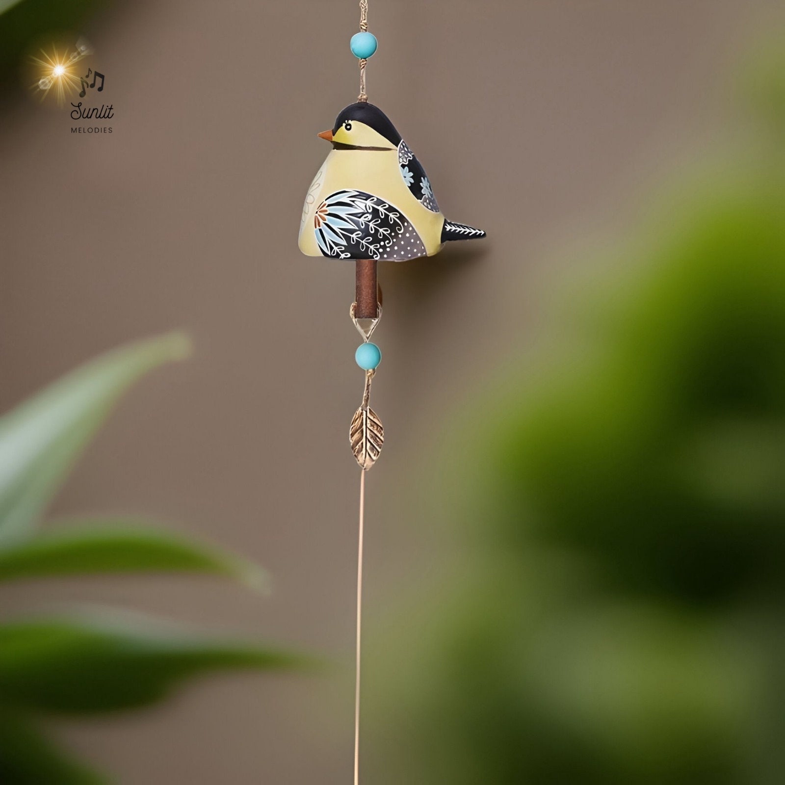 Handmade Bird Figurine Wind Chime, Bird Ornaments, Colourful Wind Chime