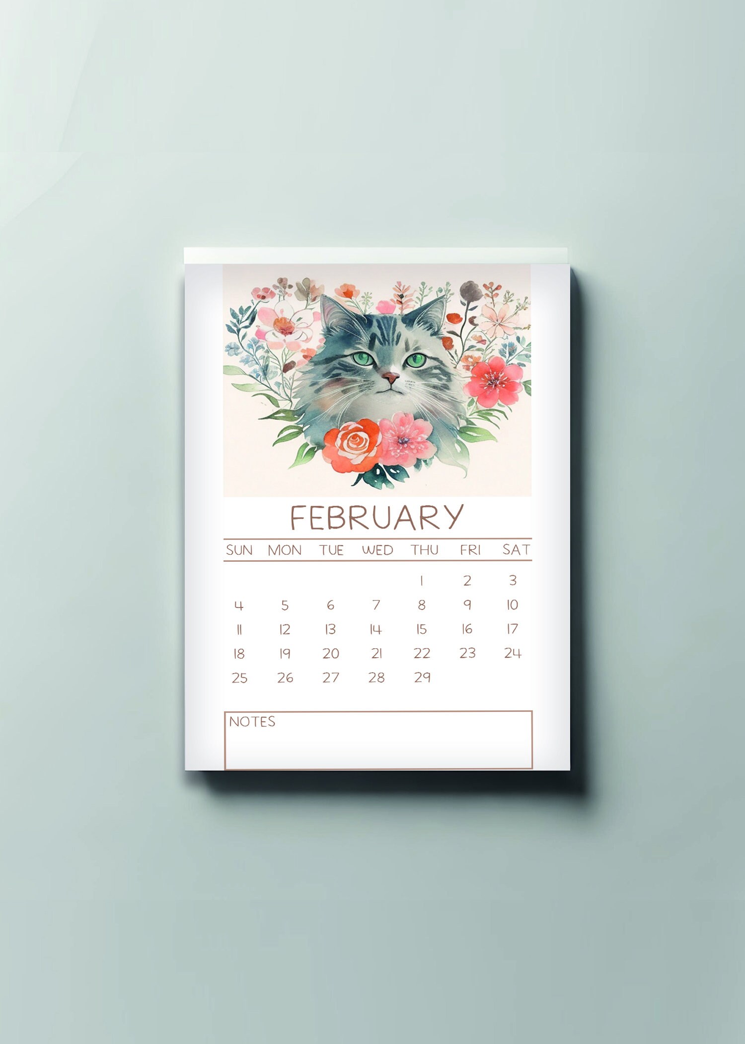 Digital Calendar Wall Calendar Printable Monthly Calendar 2024 Calendar