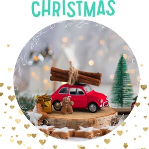 Printable Christmas Cards, Two Cards for Santa With CAR and Santa ...