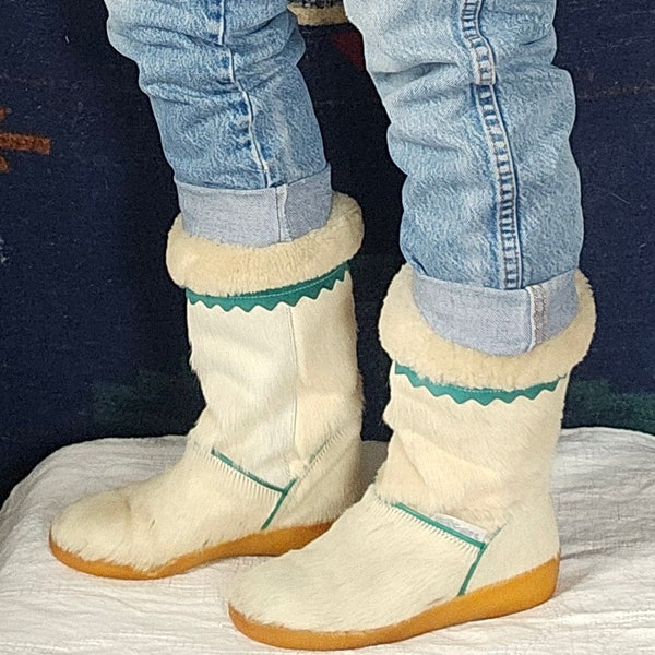 Authentieke bontlaarzen uit de jaren 80