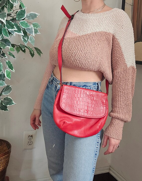 80s red crossbody bag - image 2