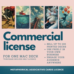 Commercial Licence of Metaphoric Associative Cards. Coaching and Therapy Tool. MAC. Small business