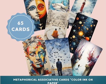 Metaphoric Associative Cards, Coaching and Therapy Tool, Metaphor insights. Printable PDF + PNG.