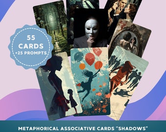 Metaphoric Associative Cards for Shadow Work, Journal Prompts, Therapy Tool, Printable PDF + PNG