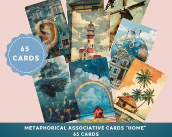 Cartes associatives métaphoriques "Home", Outil de coaching et de thérapie, Perspectives métaphoriques. PDF imprimable + PNG.