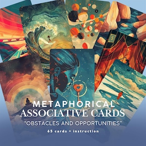 Carte metaforiche: ostacoli e opportunità, strumento di coaching e terapia, psicologia, autoriflessione. PNG, PDF