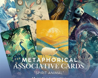 Metaphorical Cards "Spirit Animal", Coaching and Therapy Tool (PNG/PDF) Visual storytelling