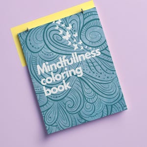 Libro para colorear para adultos con prácticas de mindfulness y salud mental. Descarga instantánea en PDF.