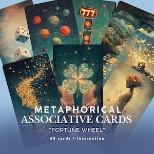 Metaforische kaarten, coaching- en therapietool, MAC PNG/PDF, illustraties voor visuele verhalen.