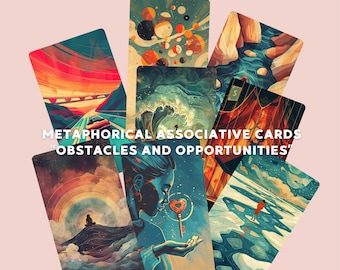 Cartes métaphoriques « Obstacles et opportunités », outil de coaching et de thérapie. Développement personnel. PDF, PNG