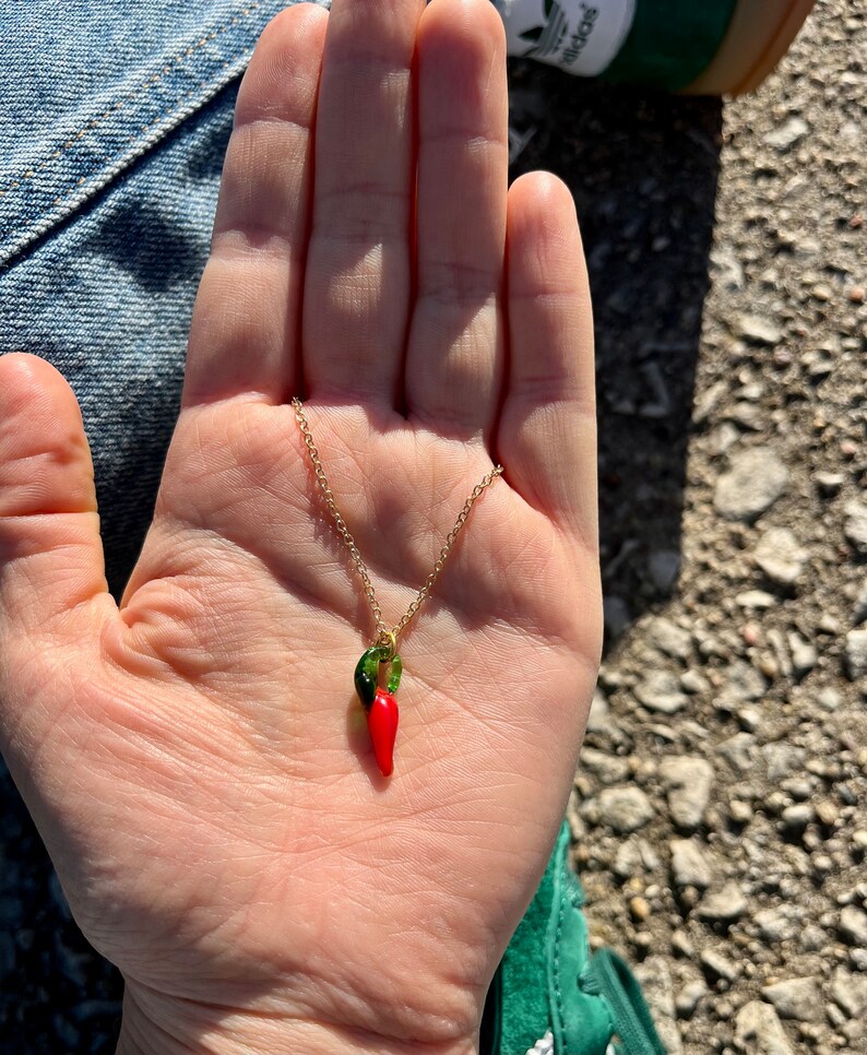 JASXEYO Stylish & Fun Red Chili Pepper Necklace,Color Preserving...