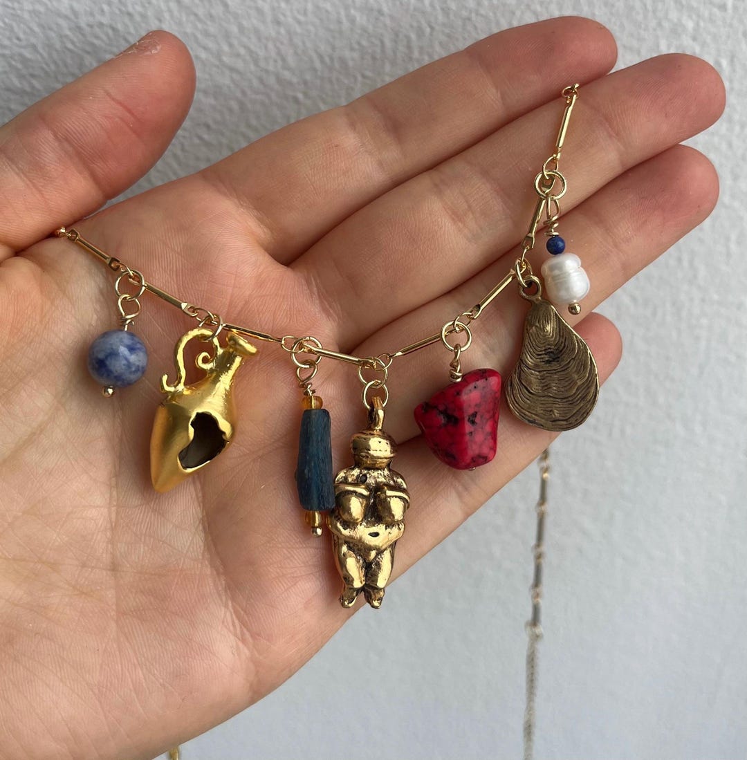 Goddess Charm Necklace Venus Charm Necklace Vintage Charm Necklace