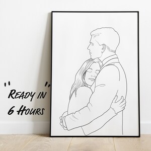 Portrait from Photo, Custom Line Art, Family Photo, Personalized Family Gift, Custom Portrait,