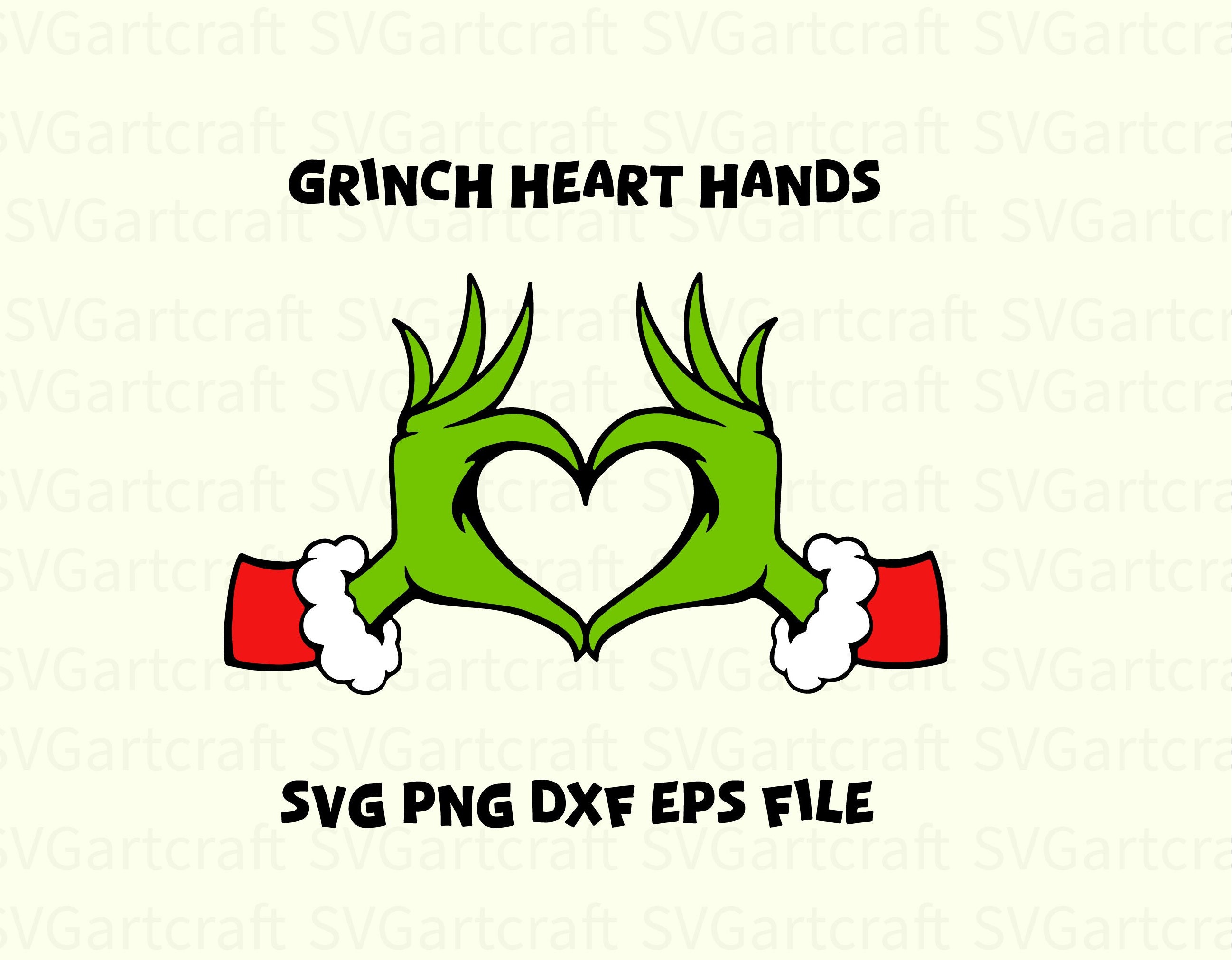 Grinch Heart Hands Svg Grinch Hands Grinch Heart Png Eps Dxf - Etsy
