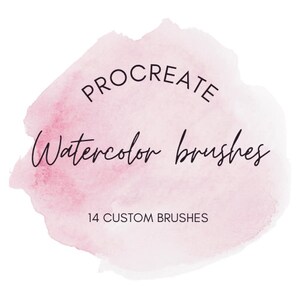 Digitale aquarelset voor Procreate iPad met realistische penselen