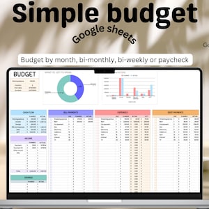 Budget Planner Google Sheet Monthly Budget Spreadsheet Paycheck Budget Template Simple Weekly Financial Planner Beginners Biweekly Budgeting