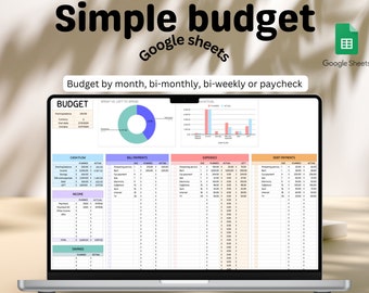 Pianificatore di budget Foglio Google Budget mensile Foglio di calcolo Busta paga Modello di budget Pianificatore finanziario settimanale semplice Principianti Budget bisettimanale