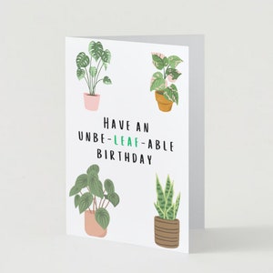 carte d'anniversaire plante, carte d'anniversaire feuille, carte d'anniversaire incroyable, carte d'anniversaire imprimable, carte plante monstera, carte plante feuille