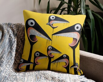 Sierkussenhoes Hangry Birds Vol. 5 | Huisdecor met abstracte kunst | Unieke decoratieve kussensloop voor woonkamer, slaapkamer en kinderkamer