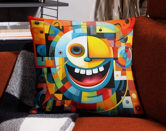 Faces by Freddie Vol. 4 Pillow | Modern happy and playful home decor