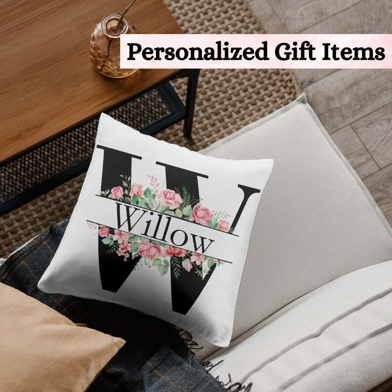 W/split Monogram Roses Pink Flower Rose Split Monogram Jpg, Png, Floral Name Monogram Clipart ...