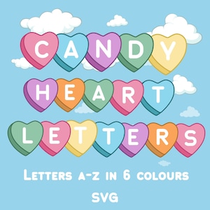 Letras/alfabeto de corazones de caramelo para el Día de San Valentín