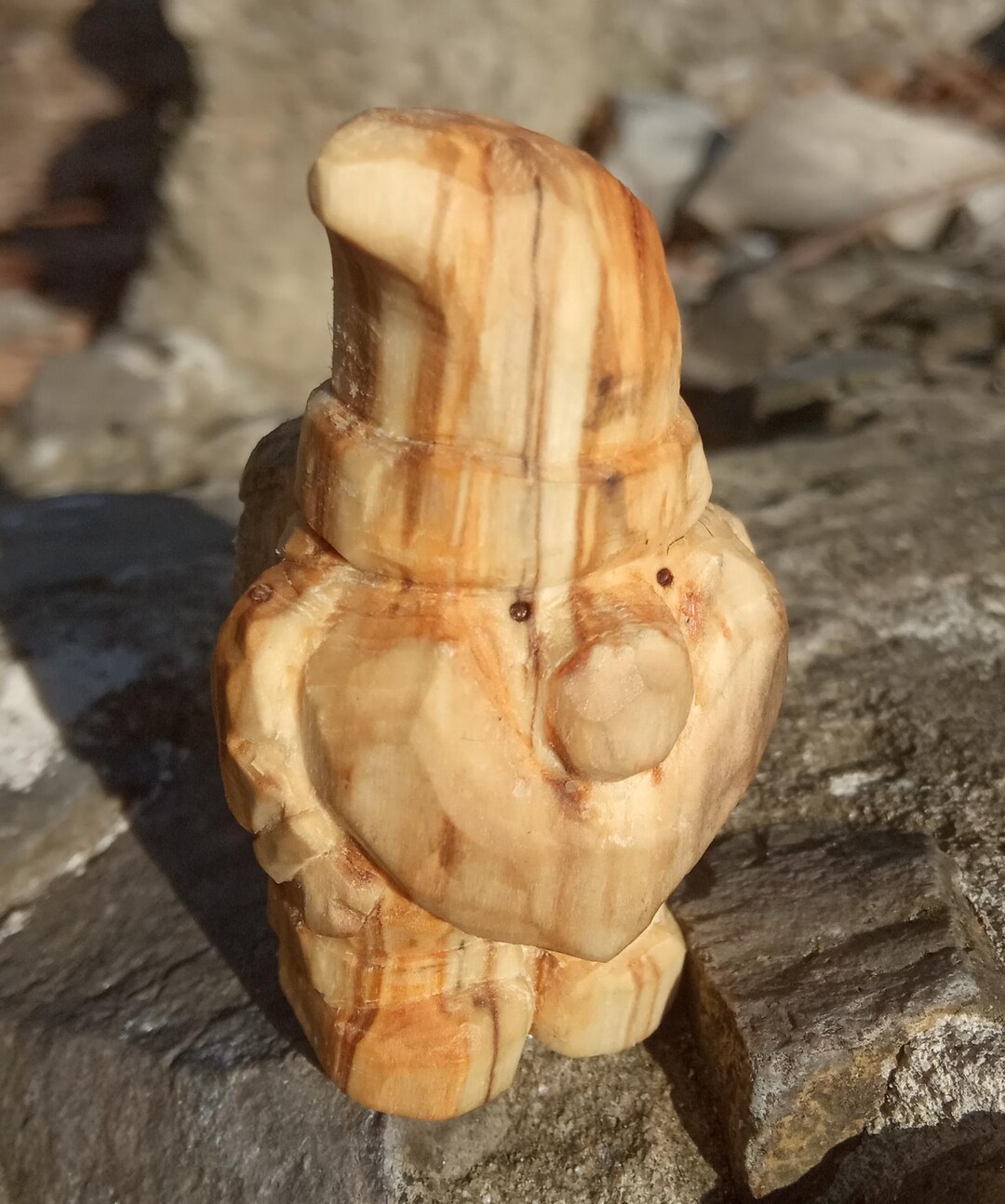 Сarved Wooden Gnome. Wood Carving - Hand Carved Gnome Figurine. Statues ...