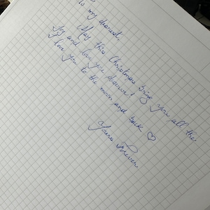Servicio de escritura a mano/Tarjeta de Navidad/Carta de Navidad/Caligrafía cursiva de letras personalizadas