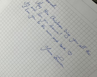 Handwriting service|Christmas card|Christmas letter|Personalised letter cursive calligraphy