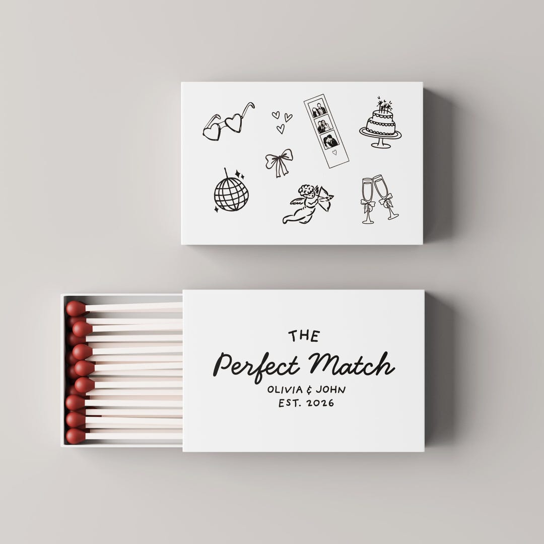 Custom Matchboxes Customizable Perfect Match Wedding Matches ...
