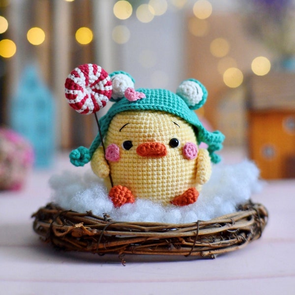 Crochet pattern chick Pipi, ENG pdf, Amigurumi