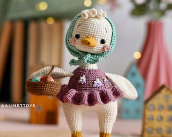 Crochet pattern goose Cassie, ENG pdf, Amigurumi