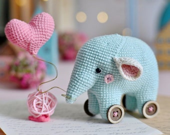Crochet pattern elephant Ashley, ENG pdf, Amigurumi