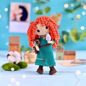 Crochet pattern doll Merida, ENG pdf Amigurumi